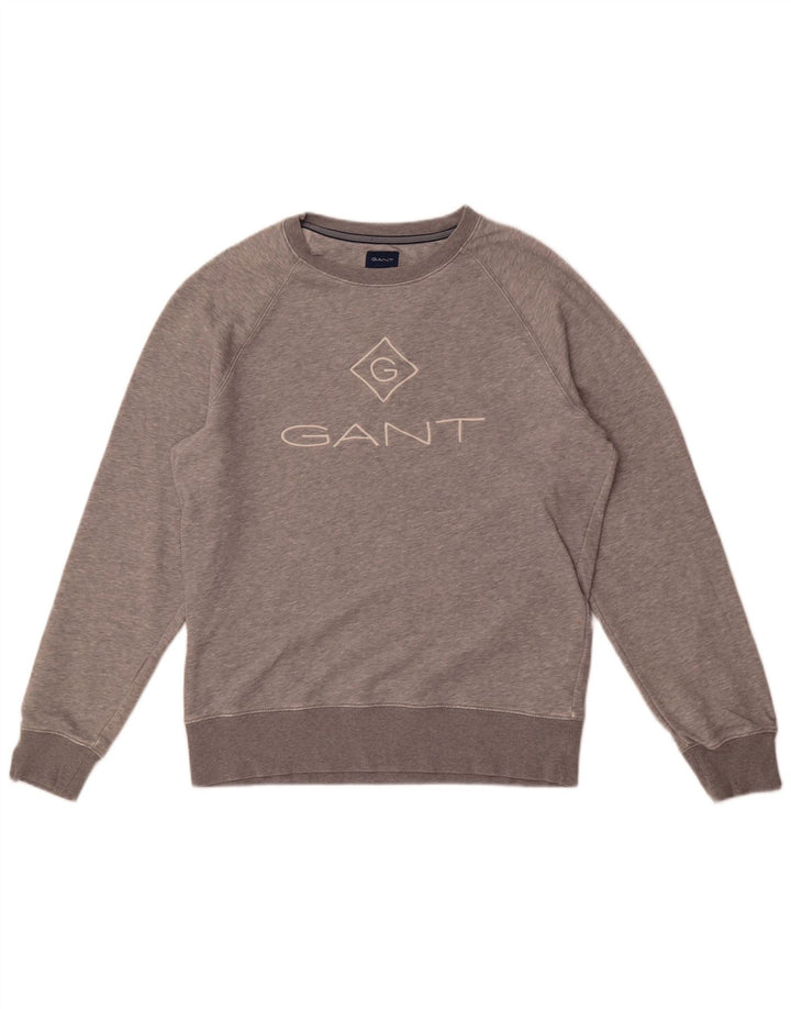 Gant moletom masculino gráfico jumper grande algodão manchado cinza