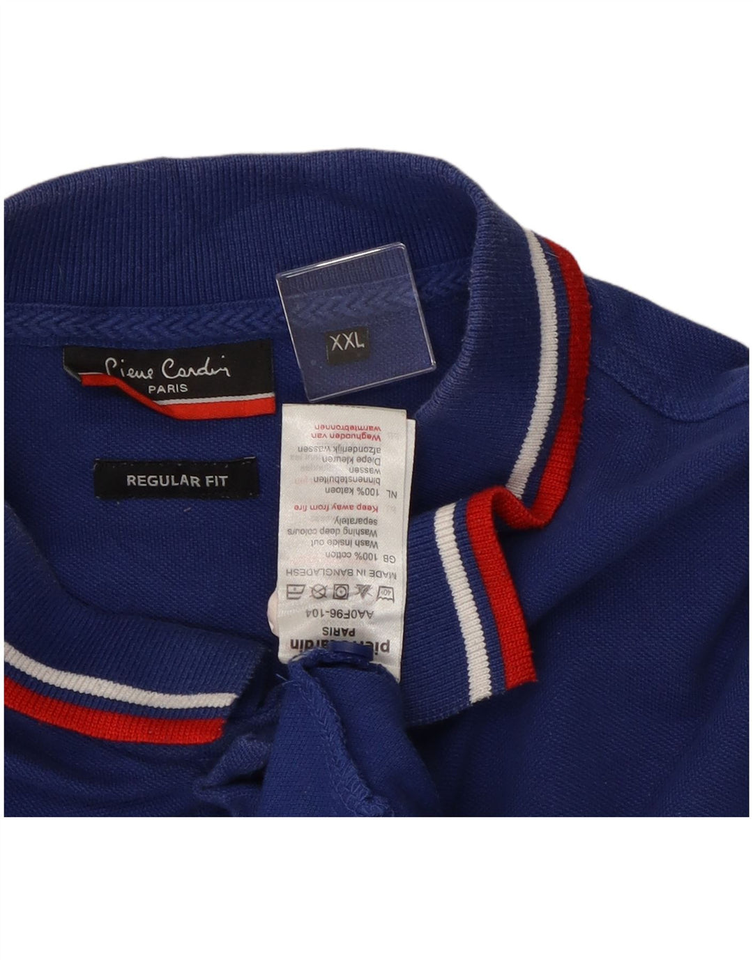 Camisa polo masculina Pierre Cardin Regular Fit 2XL algodão azul