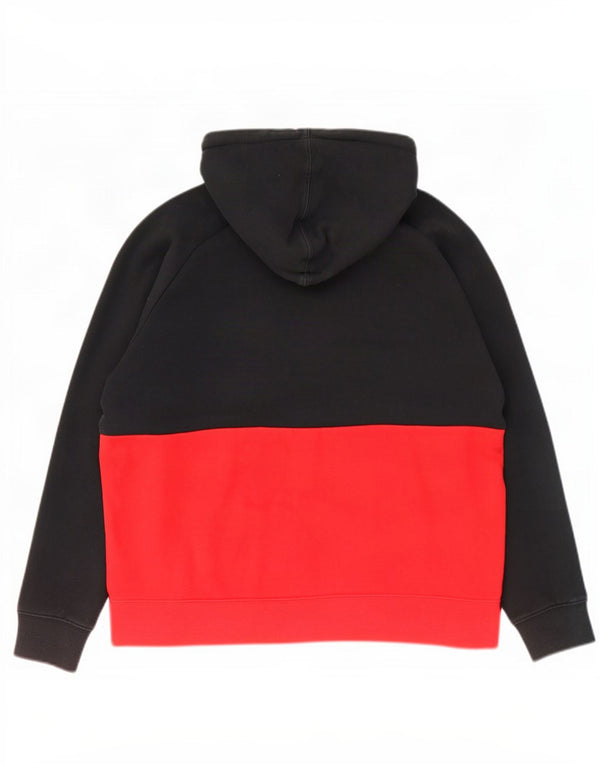 Nike Mens Graphic Hoodie Jumper Medium Black Colourblock Cotton