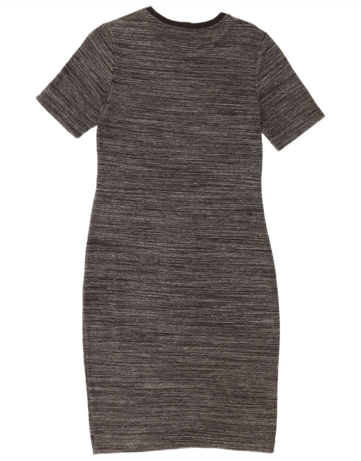 Vestido bainha feminino Zara Reino Unido 12 cinza médio manchado