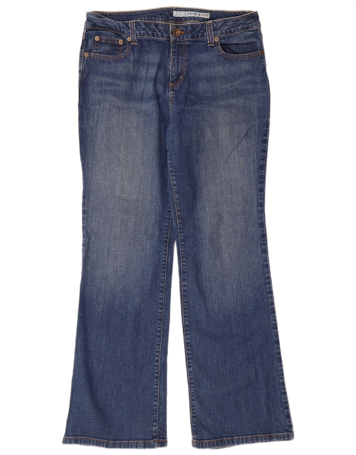 Calça jeans feminina Dkny Bootcut US 16 2XL W35 L32 azul algodão