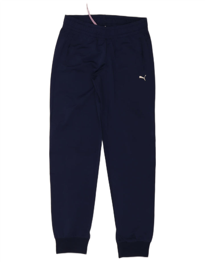 Calça de treino feminina Puma Joggers UK 10 pequeno azul marinho poliéster