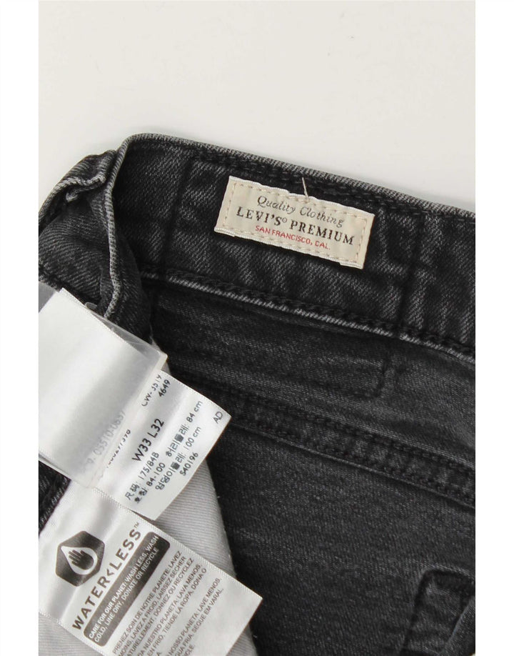 Levi's Mens Slim Jeans W33 L32 Cinza Algodão