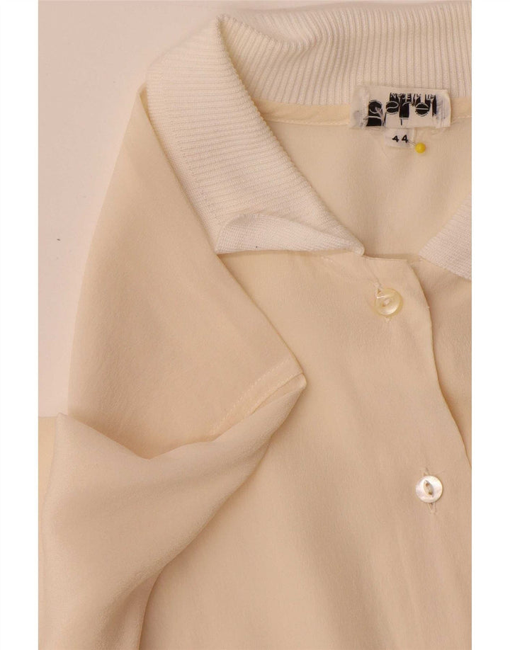 Pulôver feminino vintage IT 44 médio off white colorblock