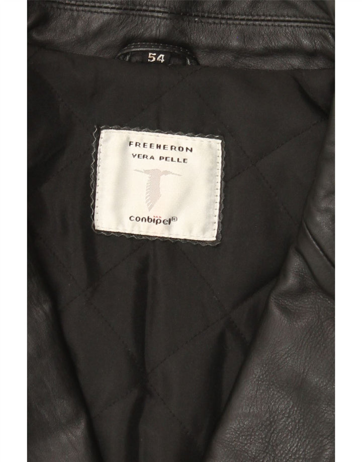 Casaco masculino de couro Free Heron da Conbipel IT 54 XL couro preto