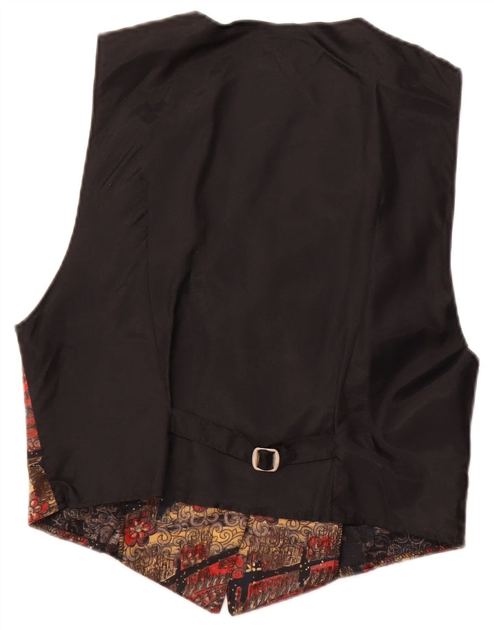 Colete feminino vintage Reino Unido 14 grandes retalhos multicoloridos
