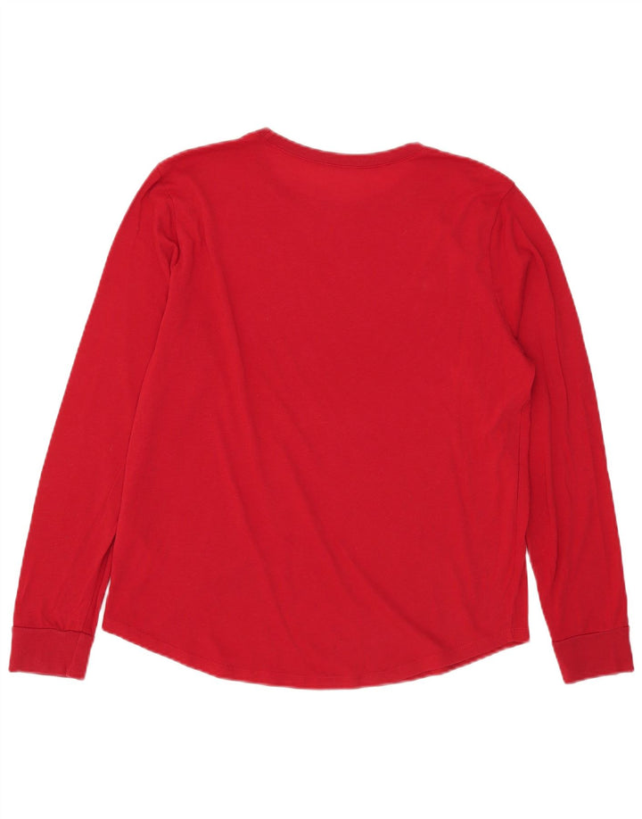 Top gráfico masculino Hollister manga comprida pequeno algodão vermelho
