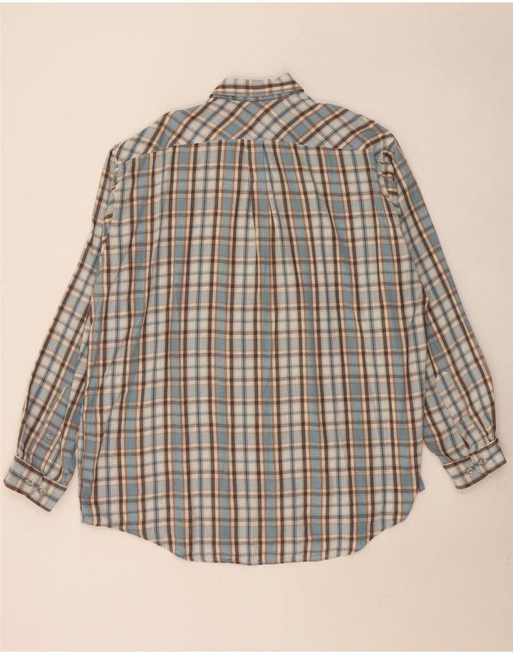 Camisa masculina de flanela Marlboro Classics 2XL algodão xadrez azul