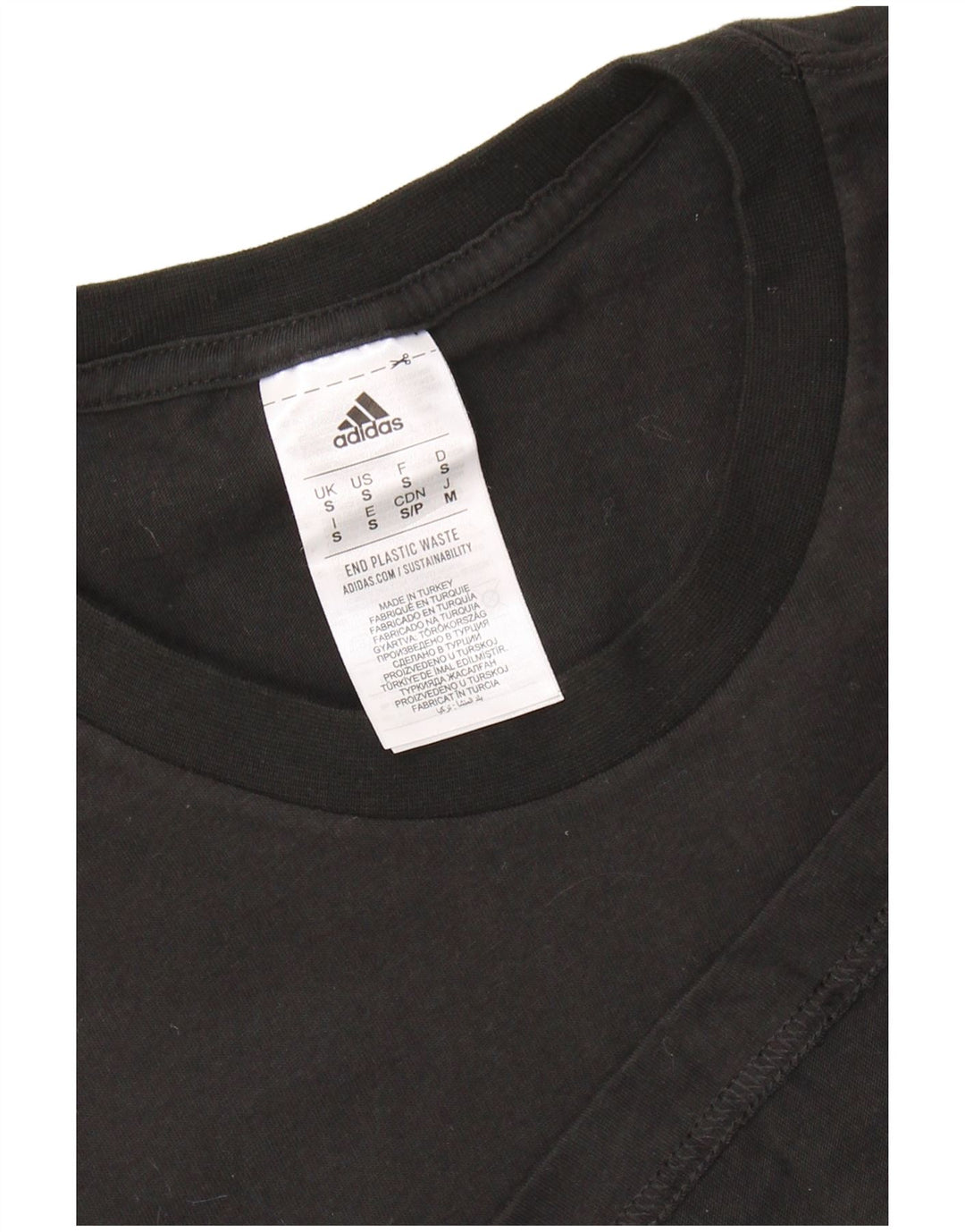 Adidas Mens Graphic T-Shirt Top Pequeno Algodão Preto