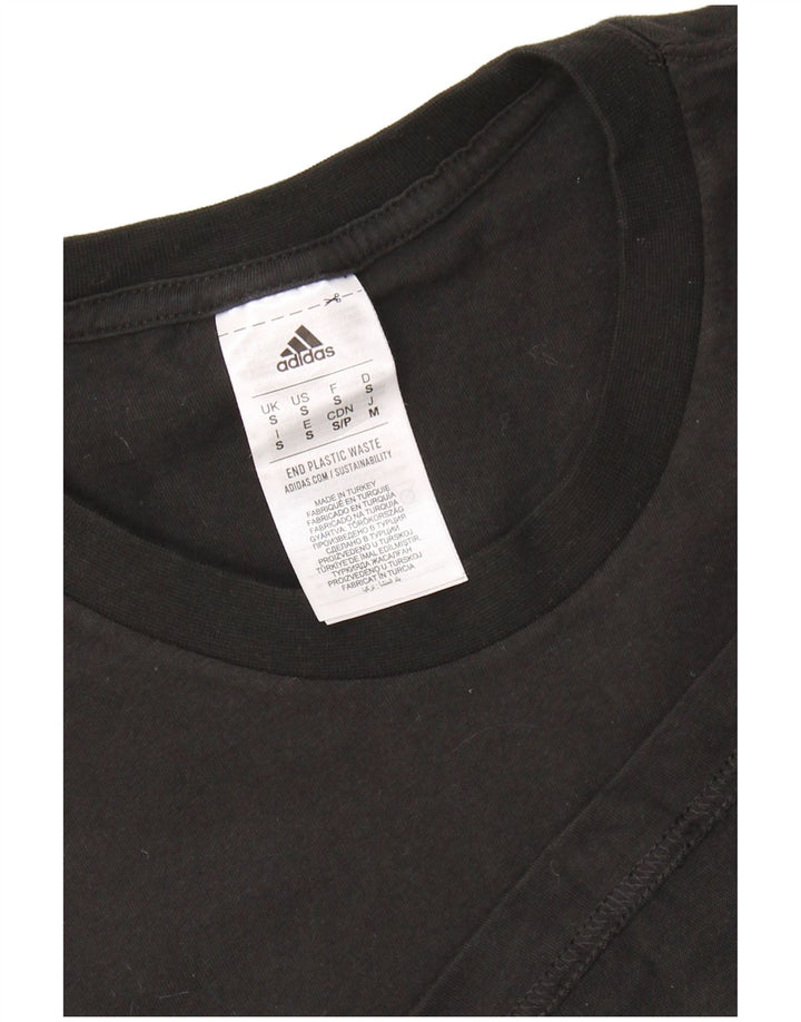 Adidas Mens Graphic T-Shirt Top Pequeno Algodão Preto