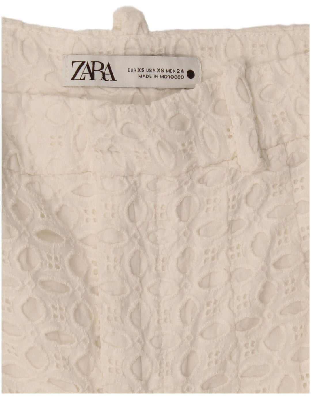 ZARA Shorts feminino casual de cintura alta XS W24 branco