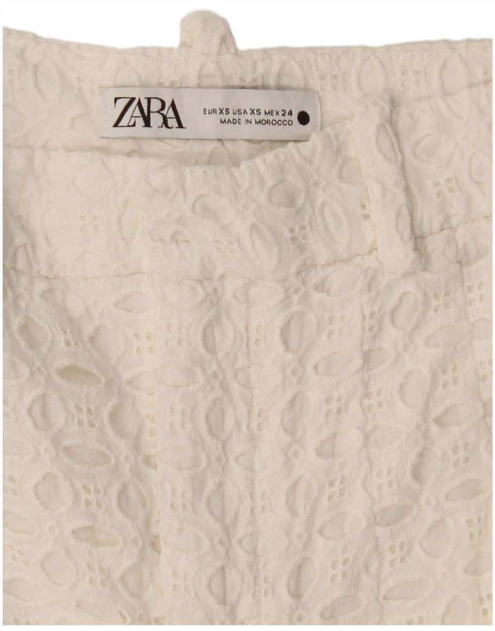 ZARA Shorts feminino casual de cintura alta XS W24 branco