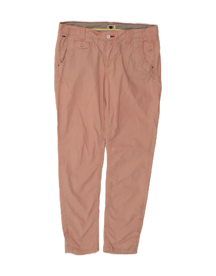 TOMMY HILFIGER Womens Slim Casual Trousers W32 L32 Pink Cotton Vintage Tommy Hilfiger and Second-Hand Tommy Hilfiger from Messina Hembry 