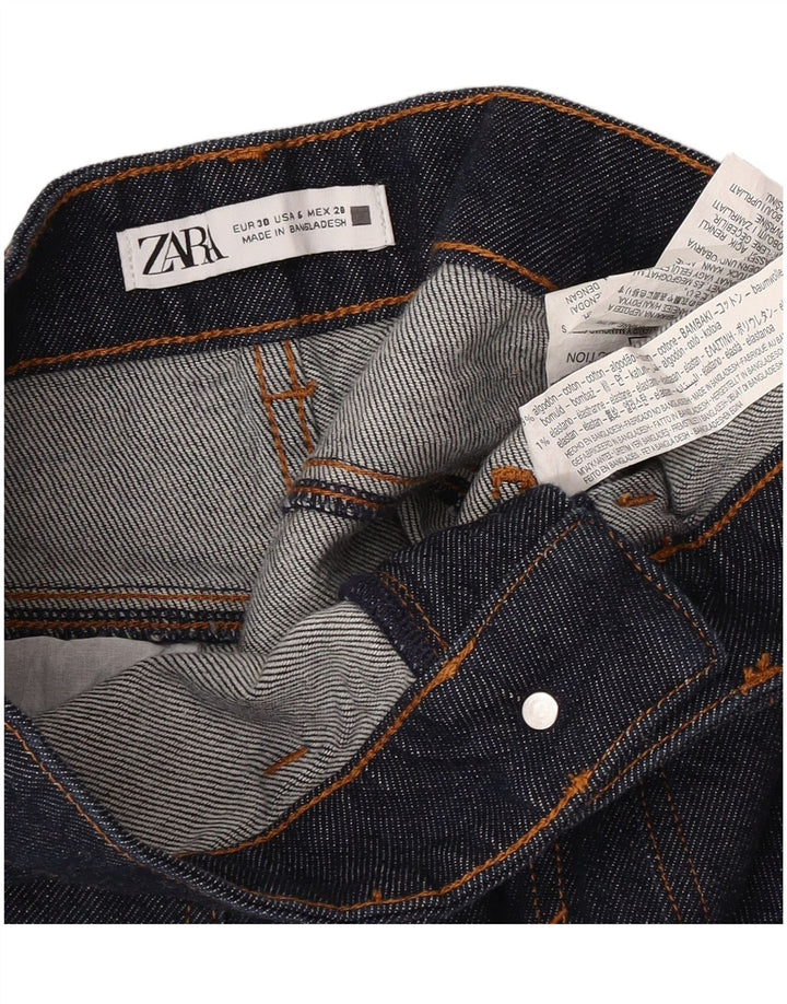 Shorts jeans feminino Zara EU 38 pequeno W28 algodão azul marinho