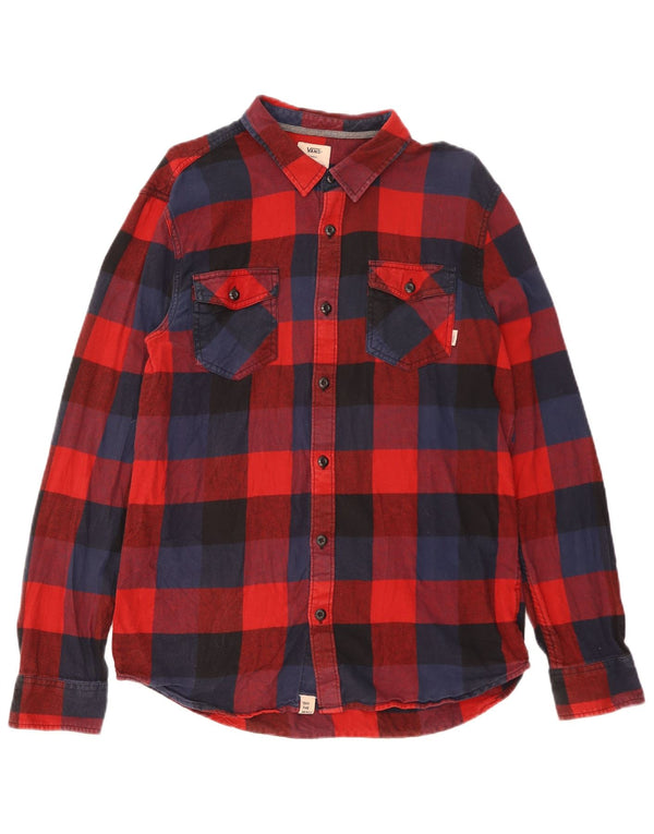 Vans Mens Tailored Fit Tailored Fit camisa de flanela grande xadrez vermelho