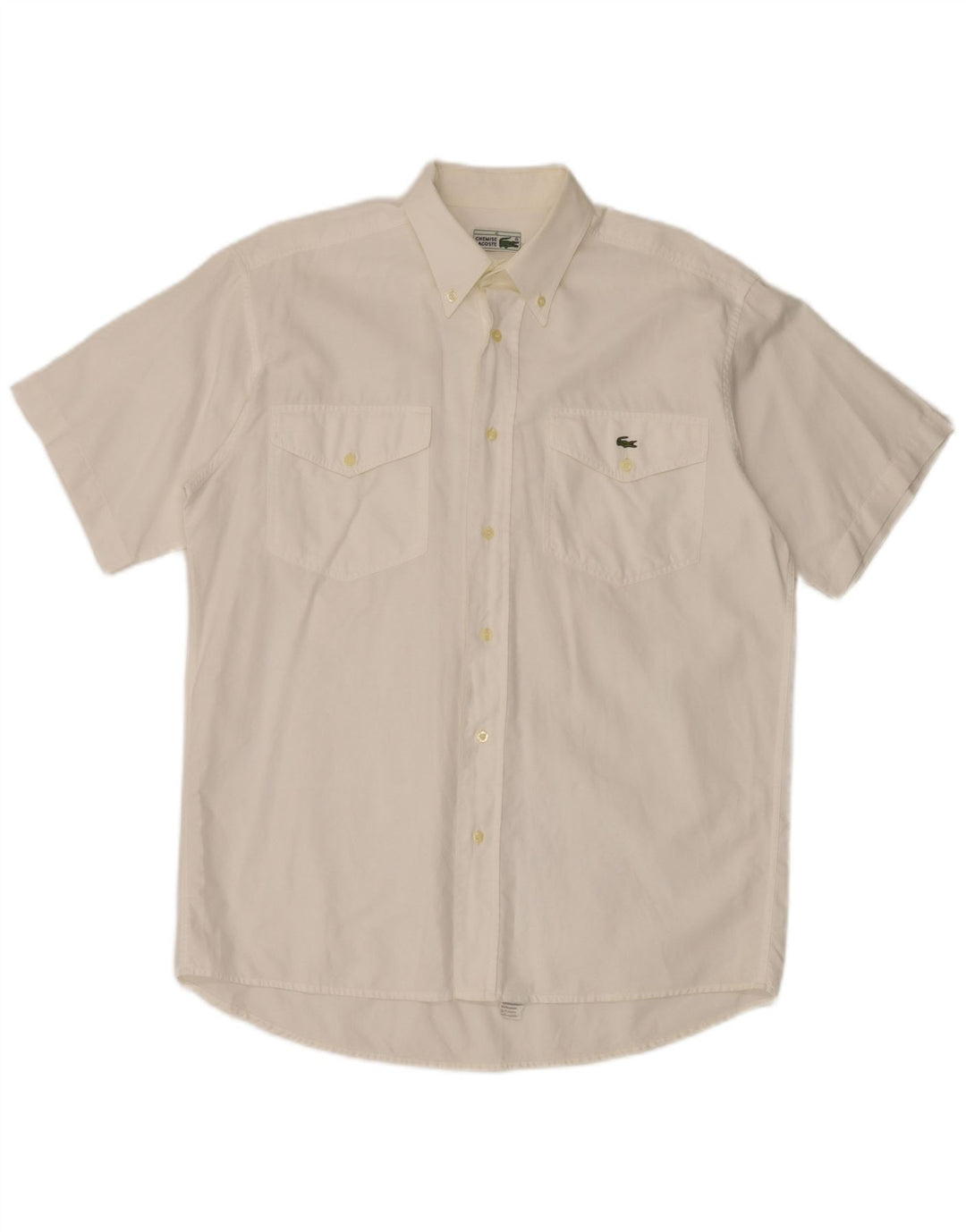 Camisa masculina Lacoste manga curta tamanho 40 algodão branco médio
