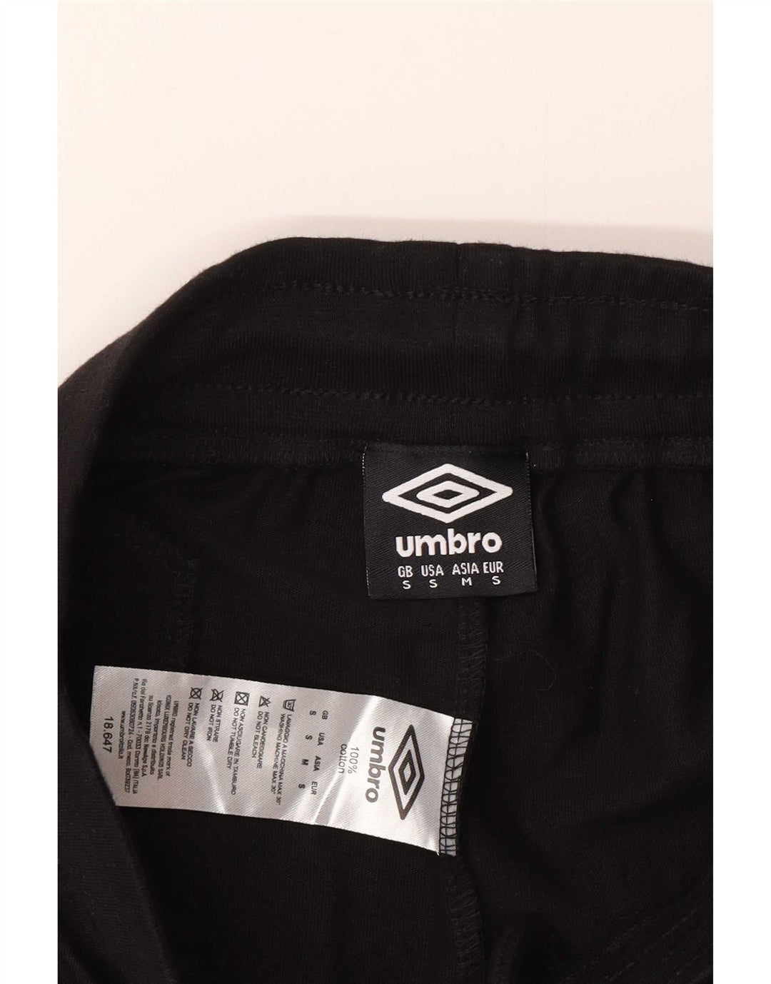 Umbro Mens Sport Shorts Pequeno Algodão Preto
