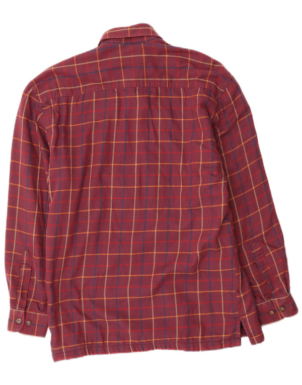 Hoggs Of Fife Camisa masculina de flanela de lenhador pequena de algodão xadrez vermelho