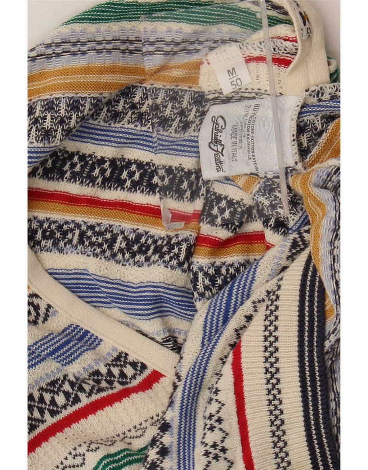 Suéter cardigã masculino Gabriella Frattini médio multicolorido Fair Isle