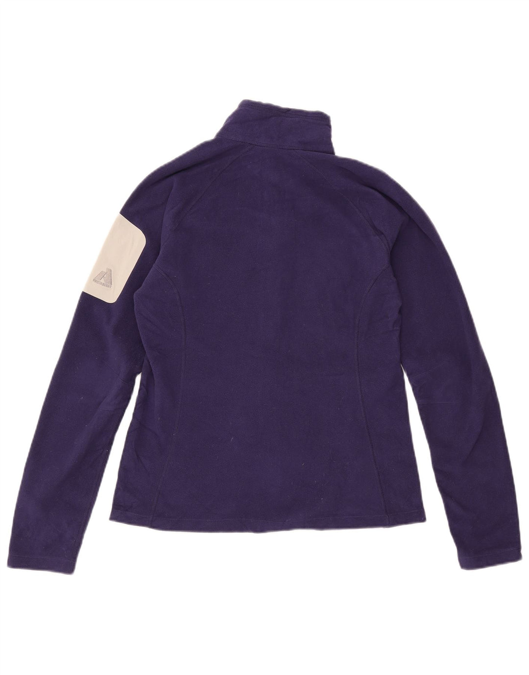 Jaqueta de lã feminina EDDIE BAUER UK 12 poliéster colorblock roxo médio