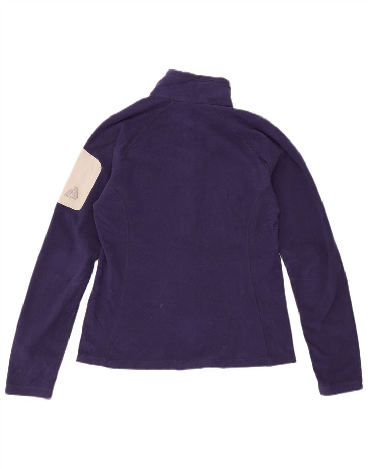 Jaqueta de lã feminina EDDIE BAUER UK 12 poliéster colorblock roxo médio