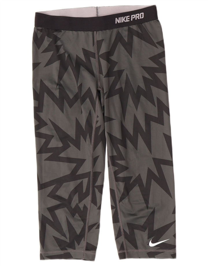 Leggings Nike Dri Fit Capri UK 12 Médio Cinza Geométrico Poliéster