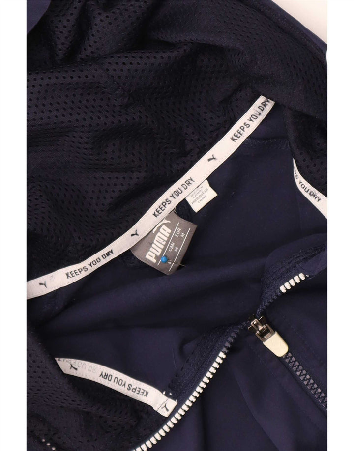 Suéter masculino Puma com capuz e zíper médio azul marinho esportivo