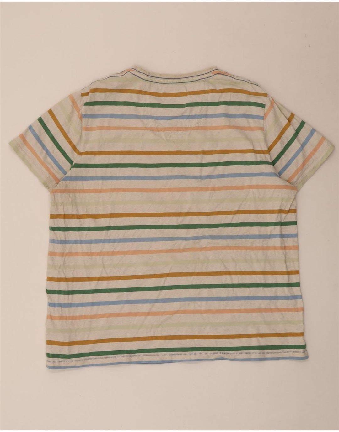 Camiseta masculina Fat Face Top 2XL algodão listrado multicolorido