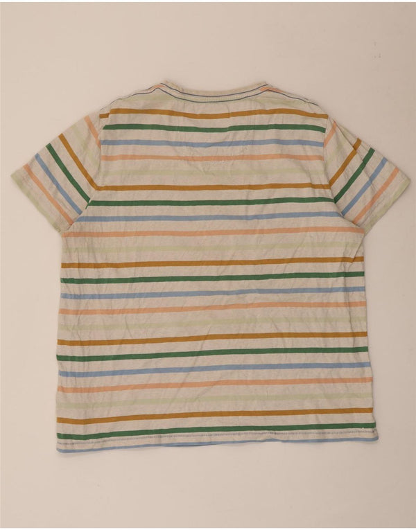 Camiseta masculina Fat Face Top 2XL algodão listrado multicolorido