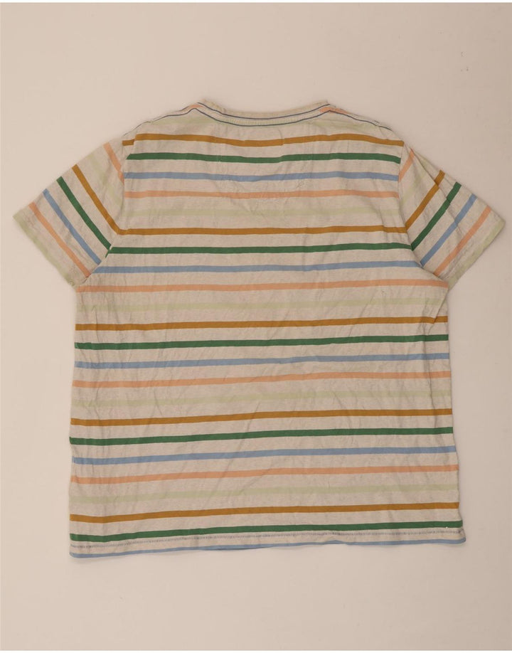 Camiseta masculina Fat Face Top 2XL algodão listrado multicolorido