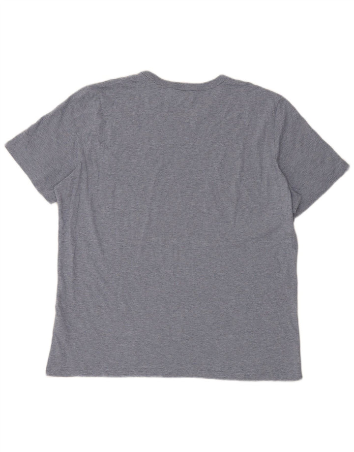 Cos Camiseta masculina regular de algodão manchado azul grande