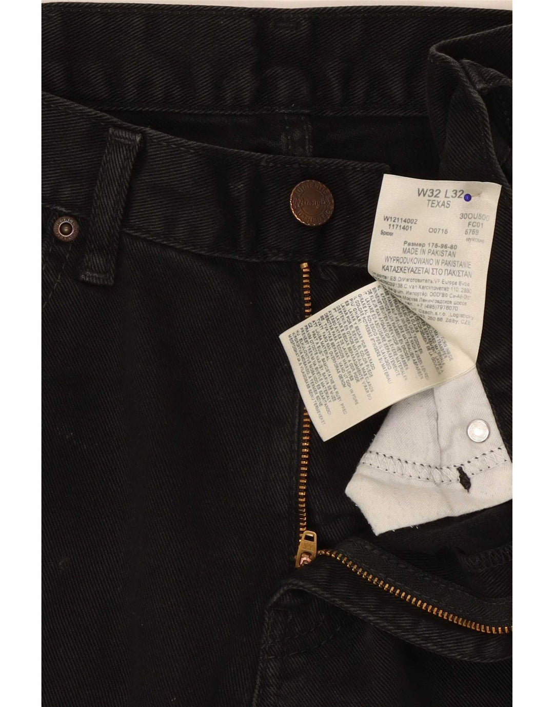 Wrangler Masculino Texas Straight Jeans W32 L32 Algodão Preto