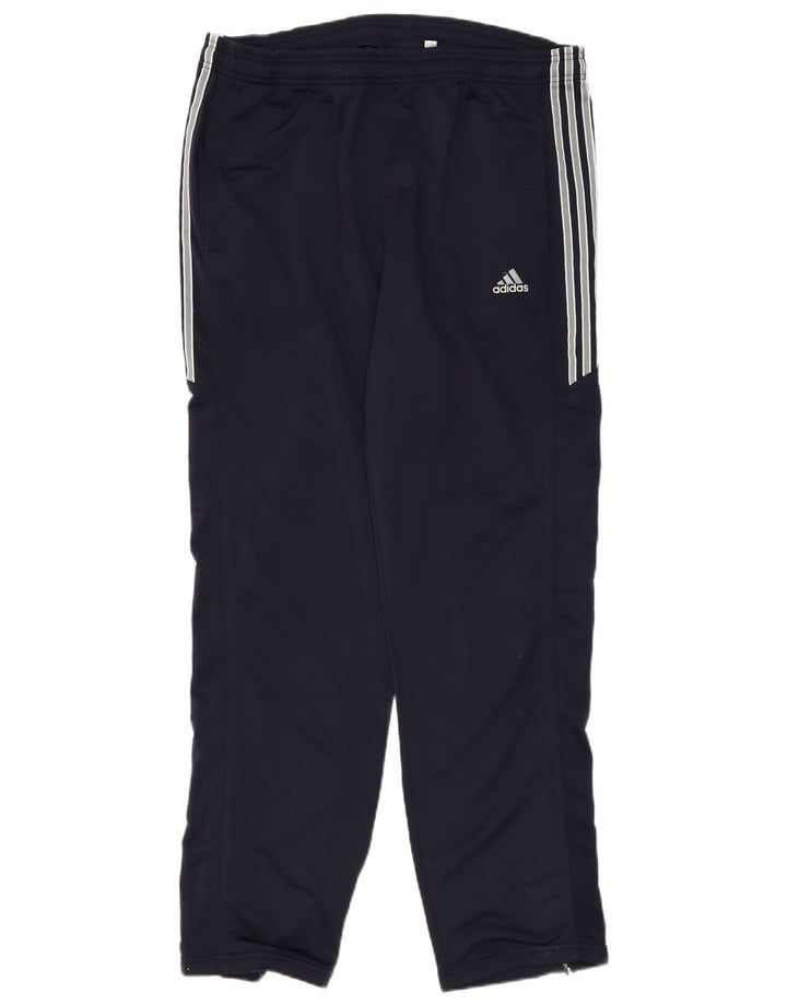 Calças de treino masculinas ADIDAS UK 44/46 grandes azul marinho poliéster