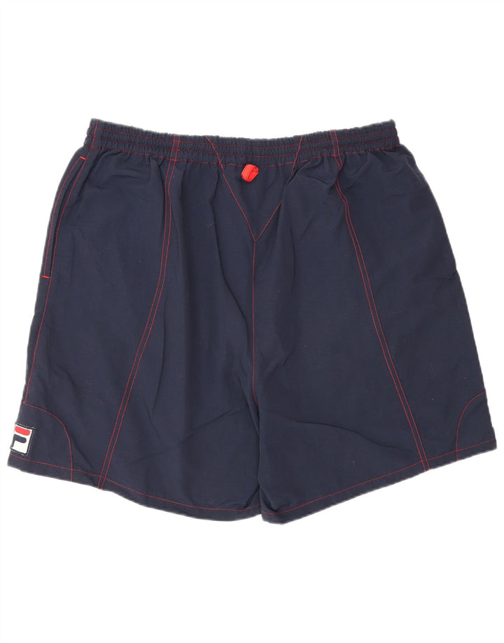 Shorts esportivos masculinos Fila XL azul marinho nylon