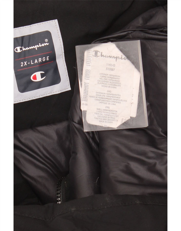 Sobretudo feminino com capuz CHAMPION UK 20 2XL poliéster preto