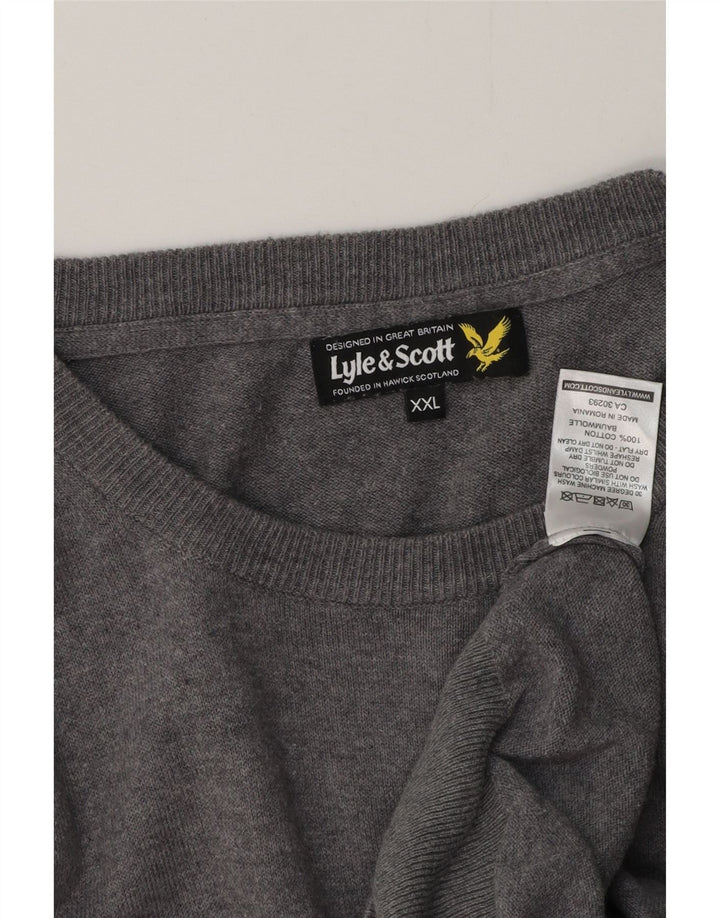 Suéter masculino LYLE & SCOTT com gola canoa 2XL algodão cinza