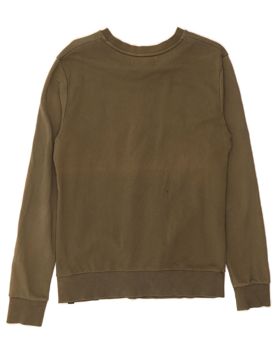 CALVIN KLEIN JEANS Mens Graphic Sweatshirt Jumper Medium Khaki Cotton Vintage Calvin Klein Jeans and Second-Hand Calvin Klein Jeans from Messina Hembry 