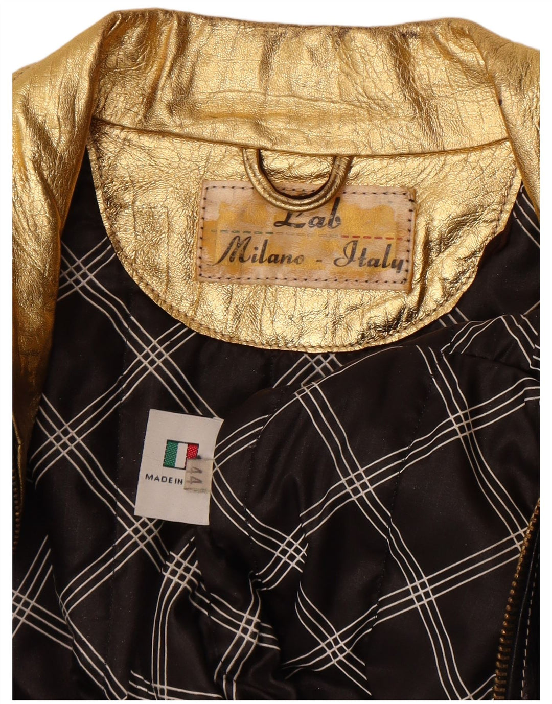 Jaqueta de couro feminina vintage IT 44 couro preto médio
