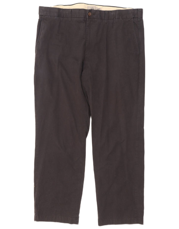 Calça chino masculina Marks & Spencer Regular Fit W42 L31 algodão azul marinho