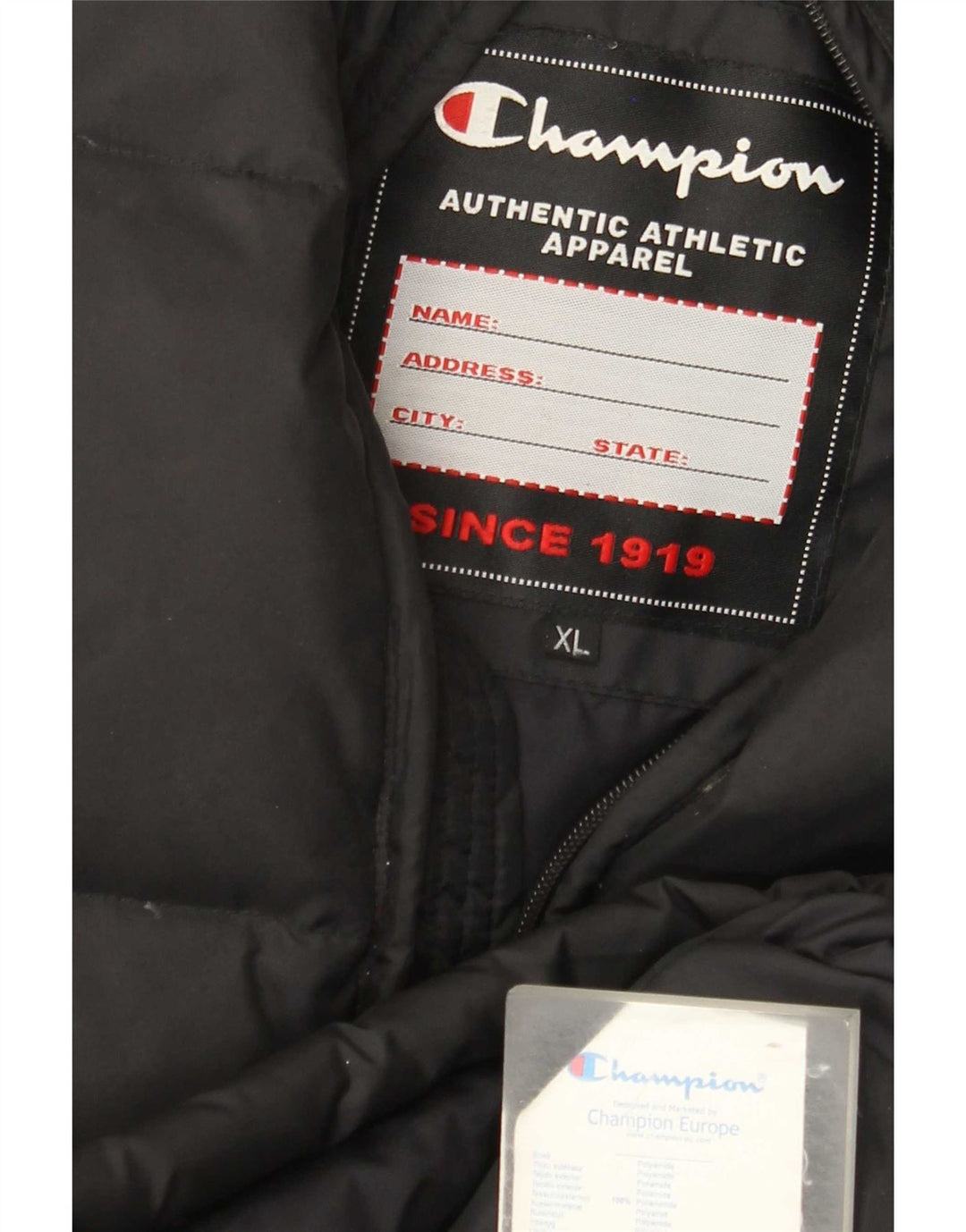 Colete acolchoado masculino Champion UK 42 XL preto poliamida