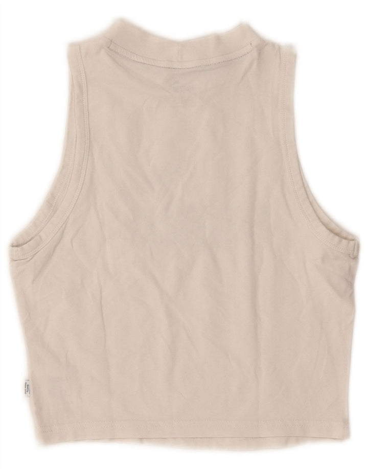 PUMA Womens Graphic Vest Top UK 8 Small White Cotton