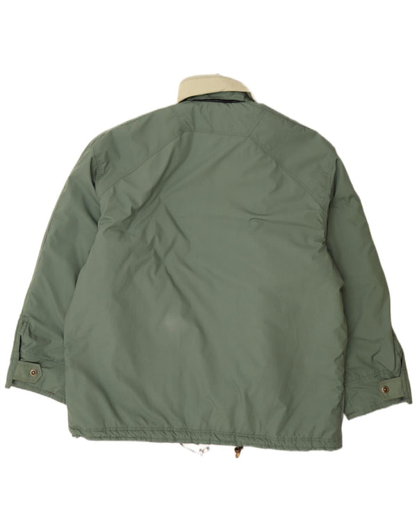 Jaqueta acolchoada masculina vintage UK 42 XL verde