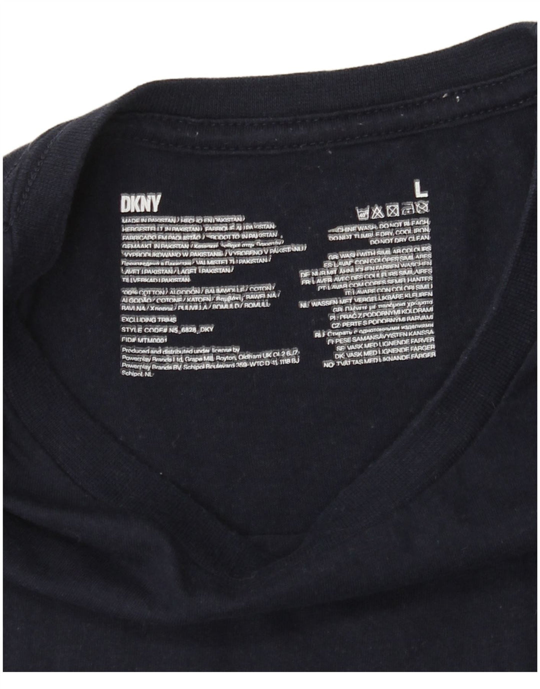Camiseta masculina Dkny Top grande algodão azul marinho