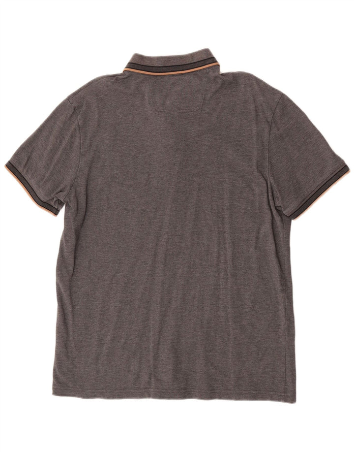 Camisa polo masculina Hugo Boss Regular Fit XL algodão cinza