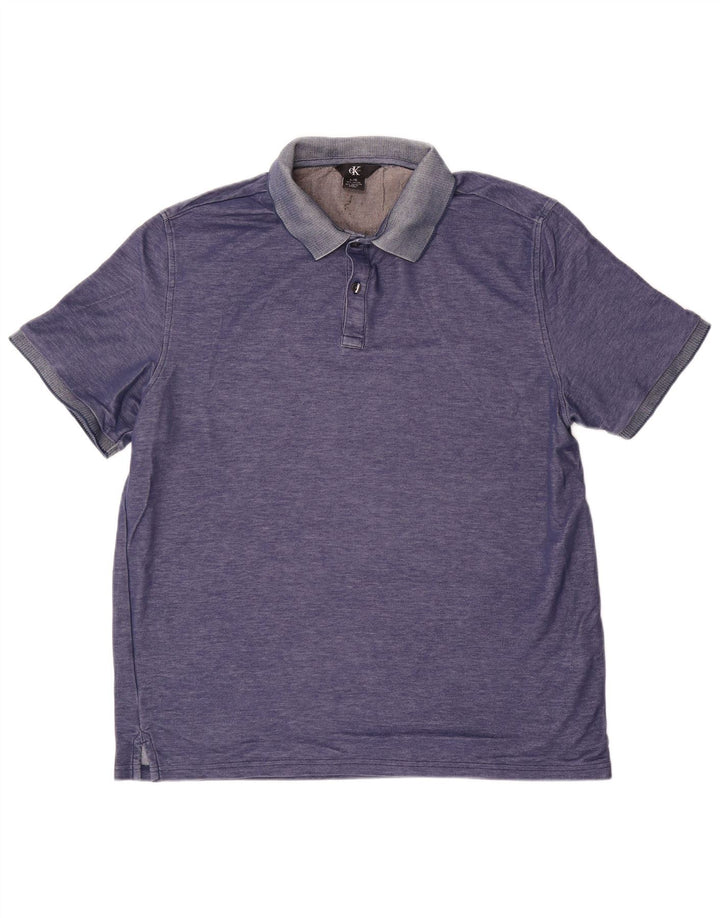 Camisa polo masculina CALVIN KLEIN grande algodão azul