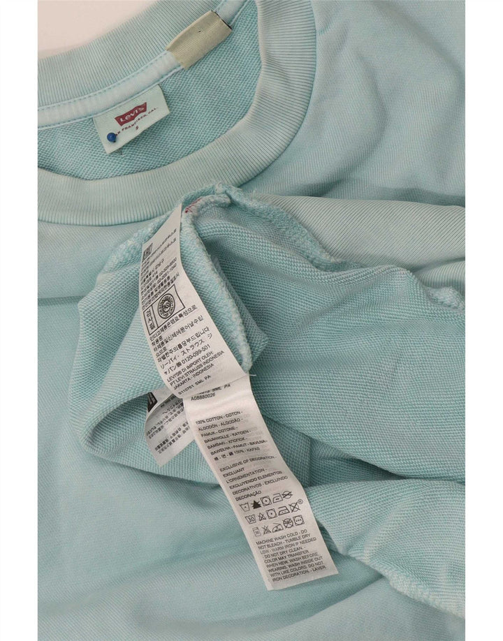 Levi's Mens Graphic Loose Fit Moletom Jumper Pequeno Algodão Turquesa