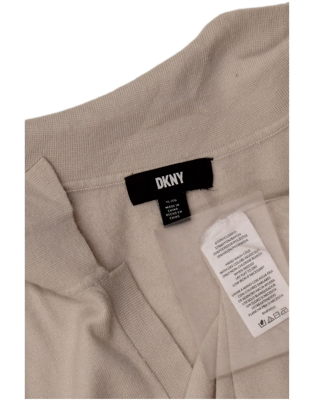 Camisa polo feminina sem mangas oversized Dkny Reino Unido 18 XL cinza rayon