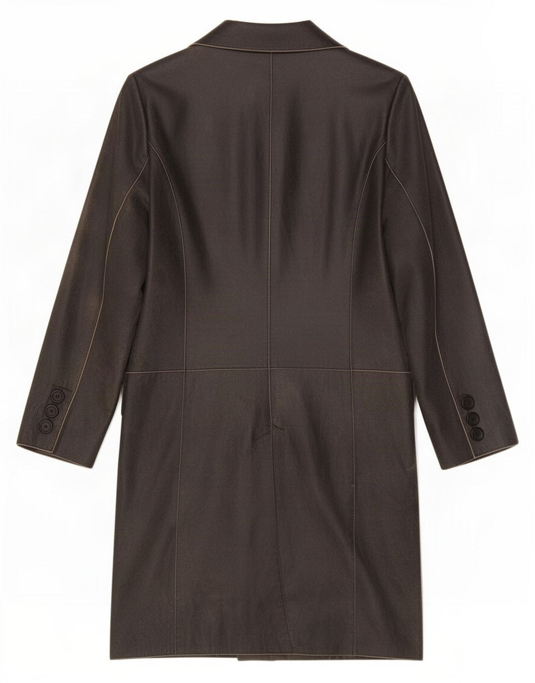 Casaco de couro feminino vintage IT 42 médio preto