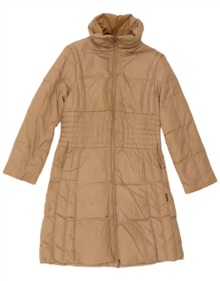 Casaco acolchoado feminino Moncler tamanho 2 poliamida bege médio