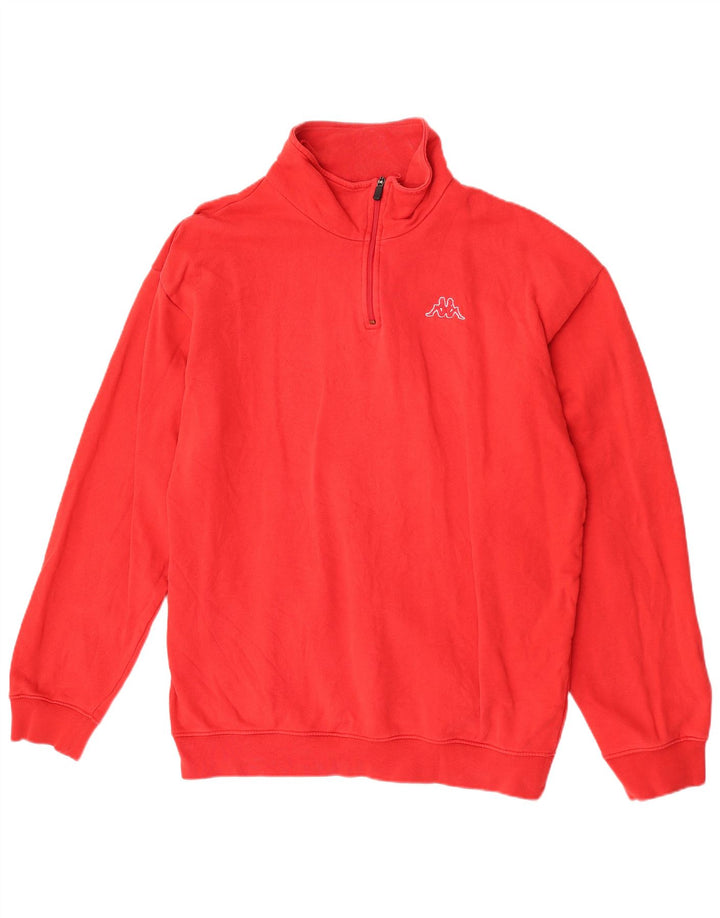 Moletom masculino Kappa com zíper e gola 3XL algodão vermelho